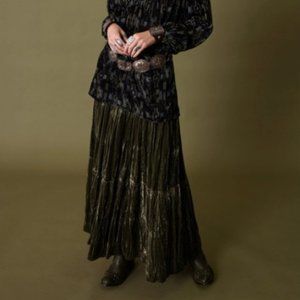 Double D Ranch Crushed Velvet Maxi Skirt (broomstick style)